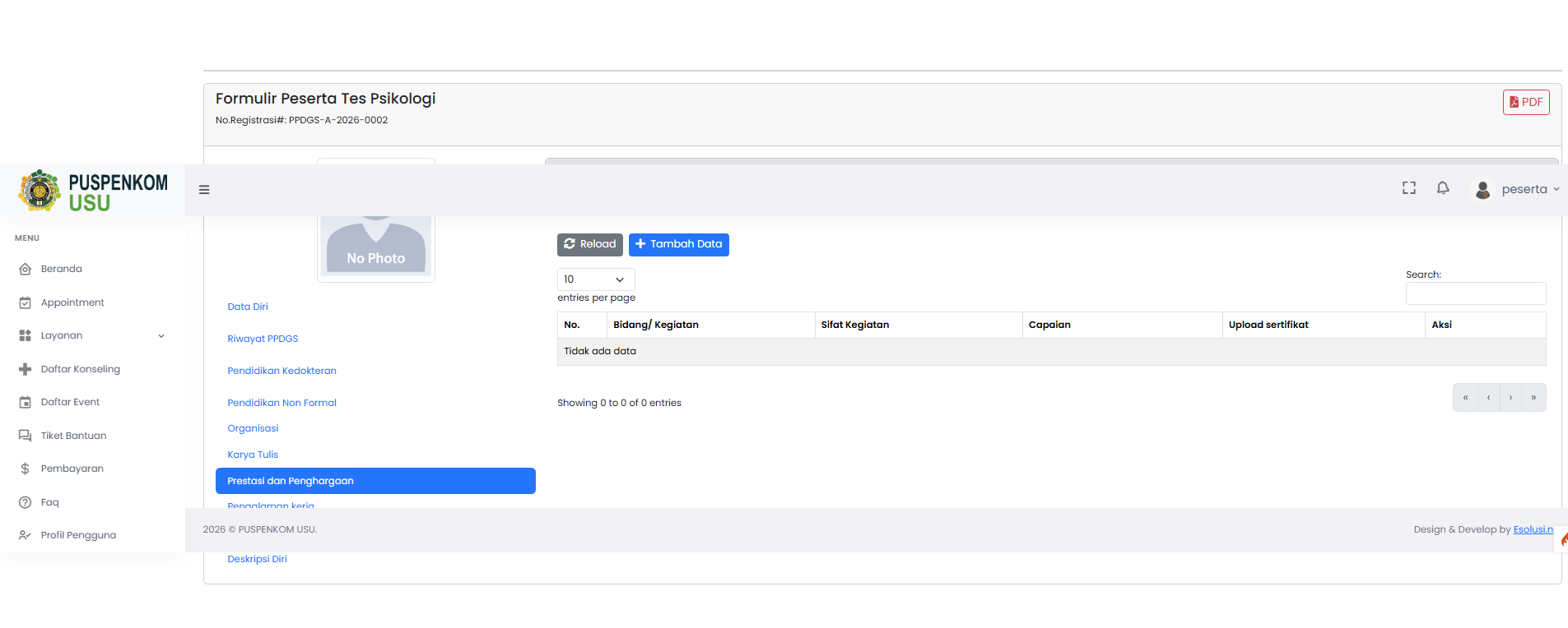 Screenshot Prestasi