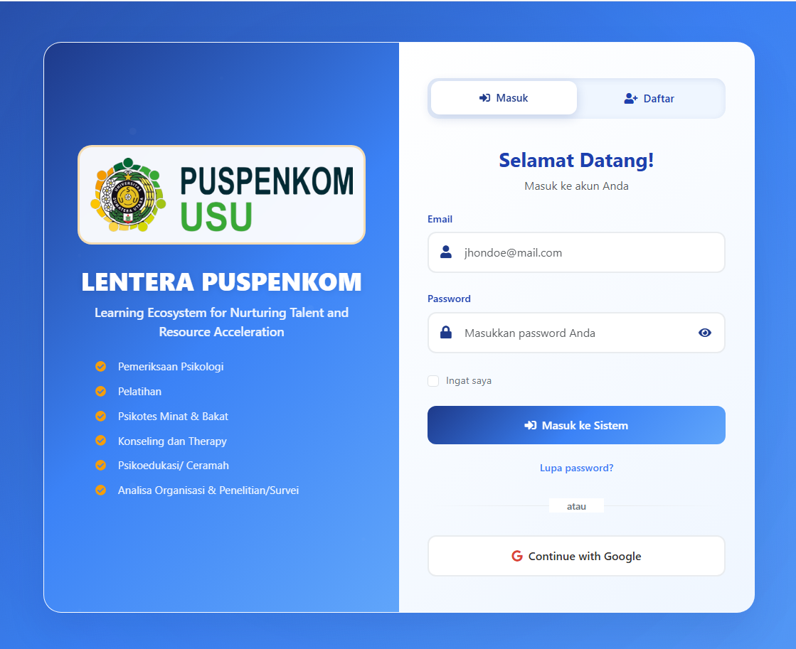 Screenshot Form Login